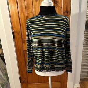 Vintage Joseph A Striped turtleneck sweater size large